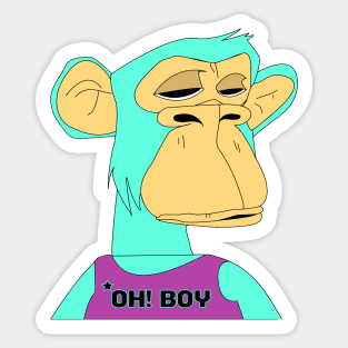 newest oh boy sad ape nft (non fungible token) Sticker